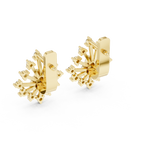 Moderne Diamant-Creolen für Damen | Funkelnde florale Diamant-Creolen