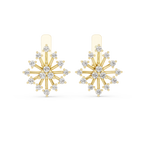 Moderne Diamant-Creolen für Damen | Funkelnde florale Diamant-Creolen