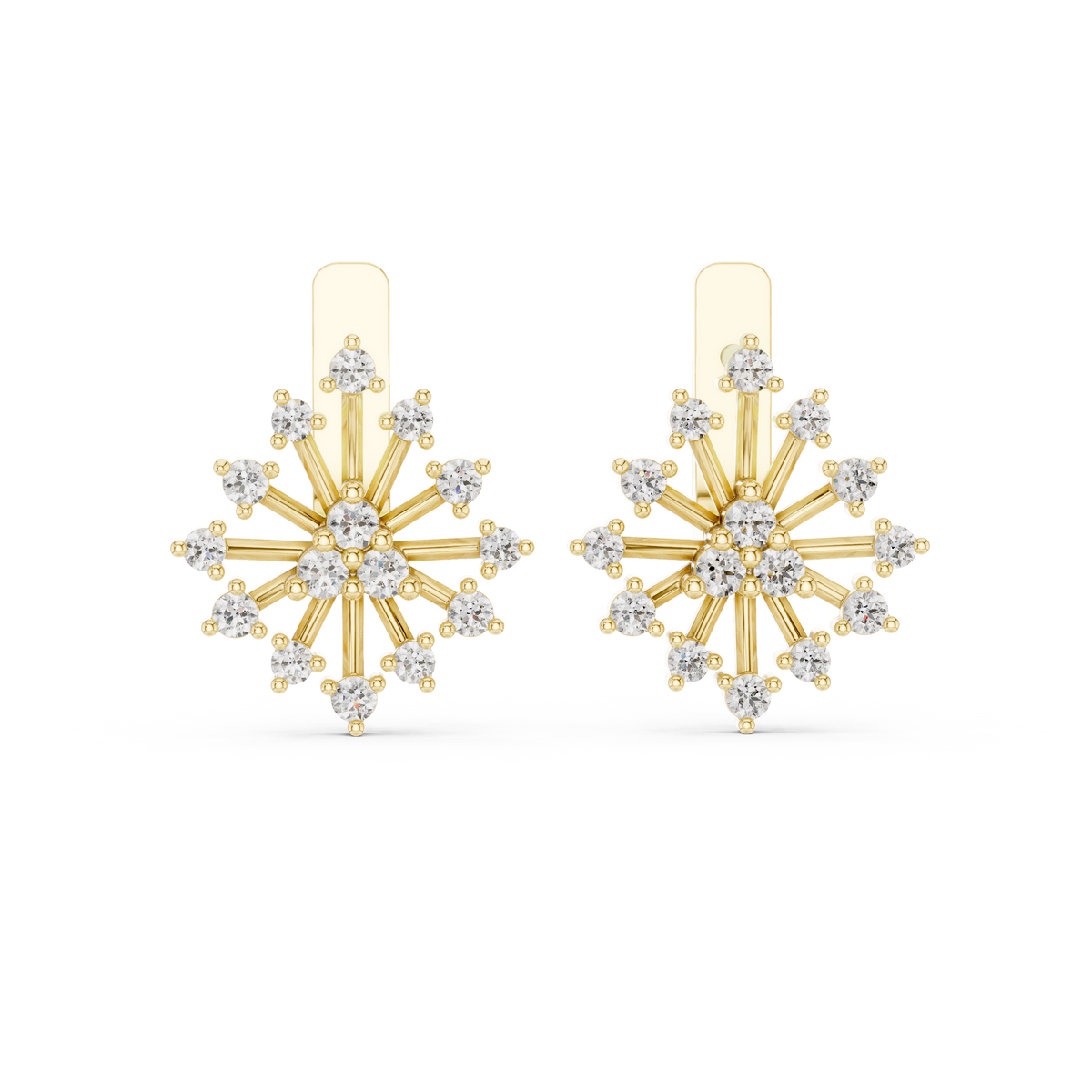 Modern Diamond Hoop Earrings for Women | Sparkling Floral Diamond Hoops