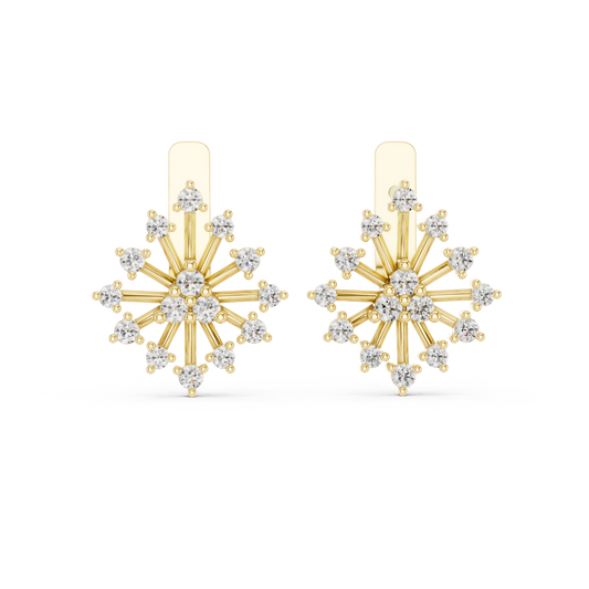 Modern Diamond Hoop Earrings for Women | Sparkling Floral Diamond Hoops