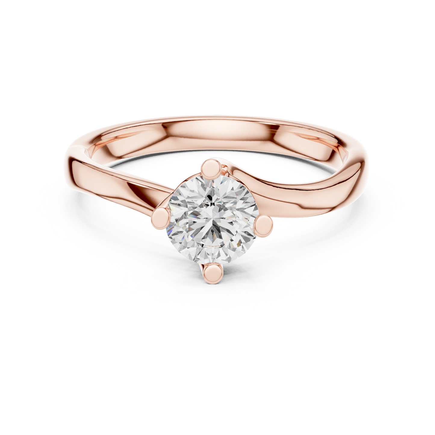 A Brilliant Round Diamond in a Fluid Bypass Setting