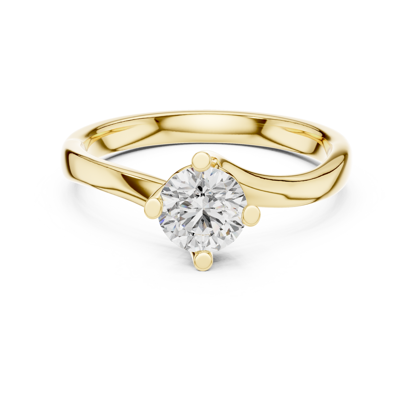 A Brilliant Round Diamond in a Fluid Bypass Setting