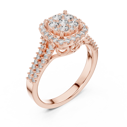 A Brilliant Diamond Cluster with a Cushion