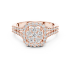 A Brilliant Diamond Cluster with a Cushion
