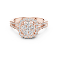 A Brilliant Diamond Cluster with a Cushion