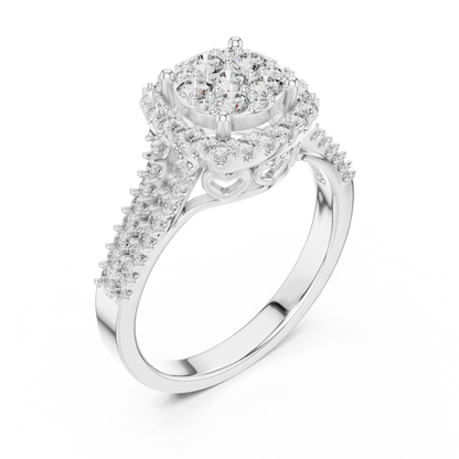 A Brilliant Diamond Cluster with a Cushion