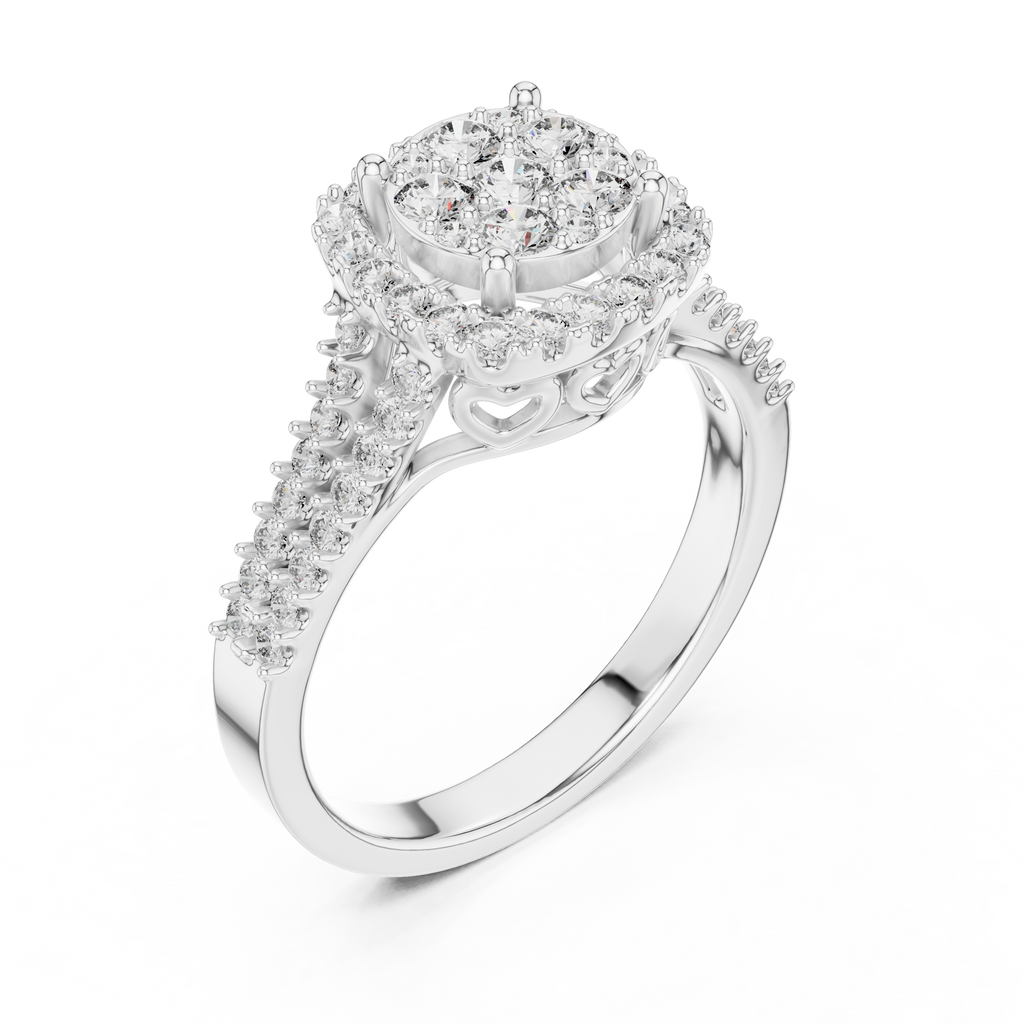 A Brilliant Diamond Cluster with a Cushion
