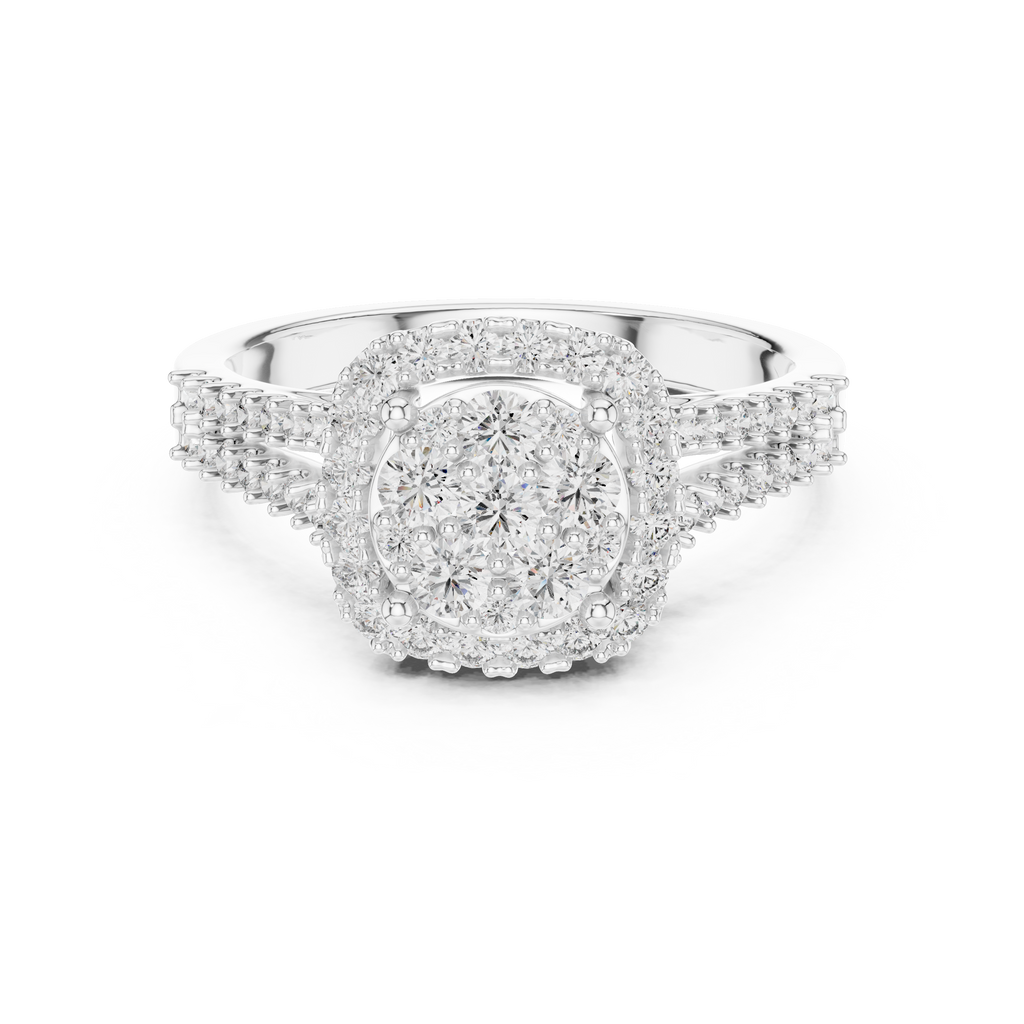 A Brilliant Diamond Cluster with a Cushion