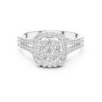 A Brilliant Diamond Cluster with a Cushion