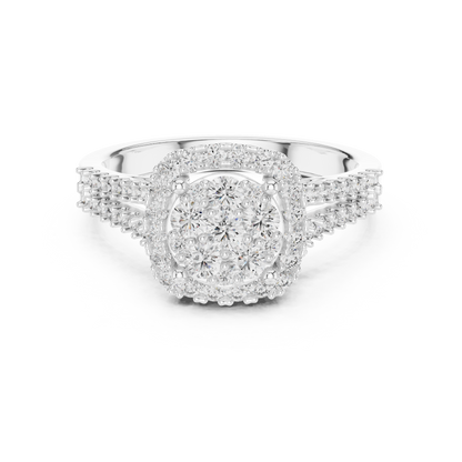 A Brilliant Diamond Cluster with a Cushion