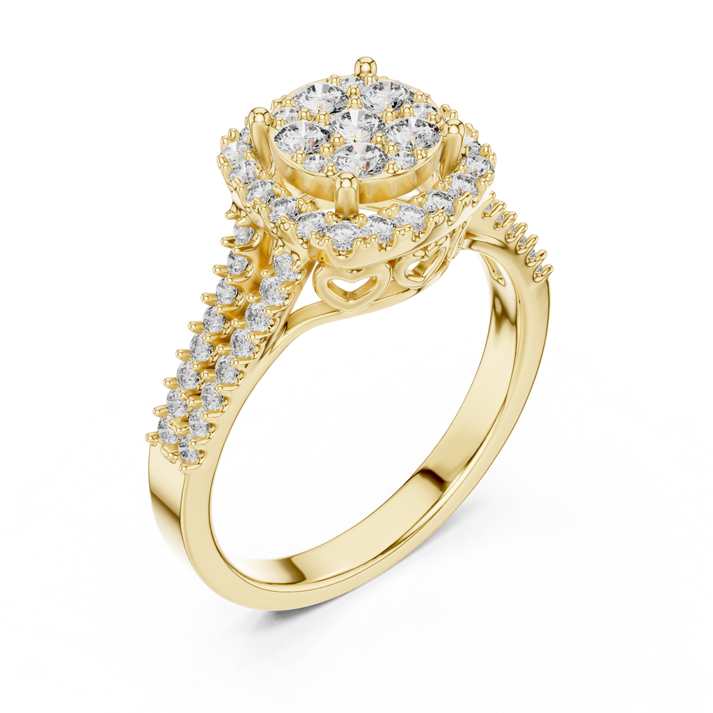A Brilliant Diamond Cluster with a Cushion