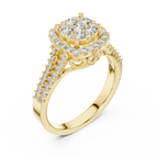 A Brilliant Diamond Cluster with a Cushion