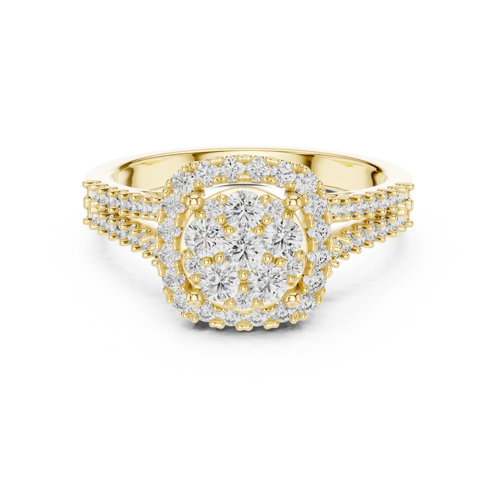 A Brilliant Diamond Cluster with a Cushion
