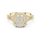 A Brilliant Diamond Cluster with a Cushion