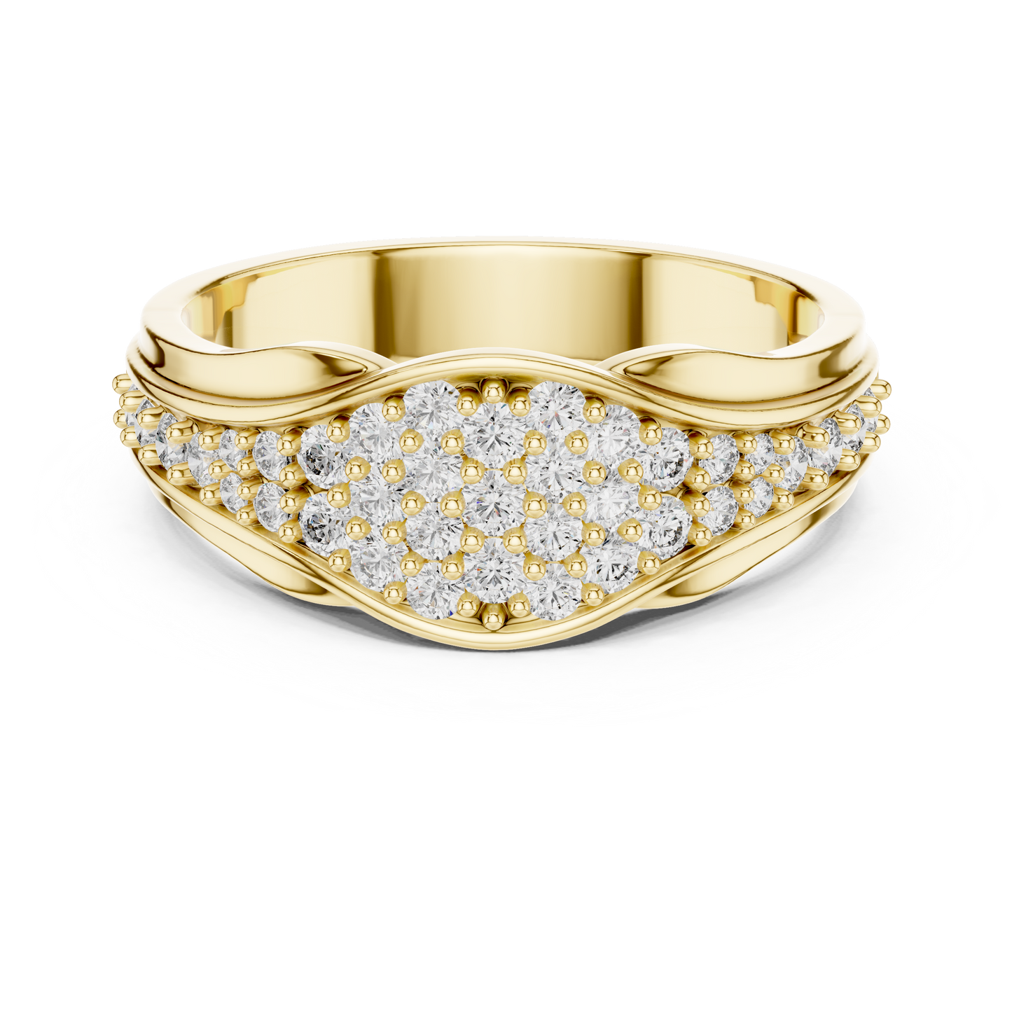 A Brilliant Diamond Cluster Band