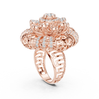 Radial Cluster Ring with Sculptural Filigree & Brilliant