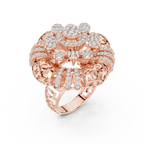Radial Cluster Ring with Sculptural Filigree & Brilliant