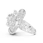 Radial Cluster Ring with Sculptural Filigree & Brilliant