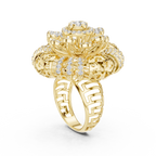 Radial Cluster Ring with Sculptural Filigree & Brilliant