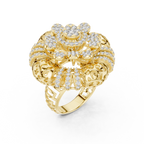 Radial Cluster Ring with Sculptural Filigree & Brilliant