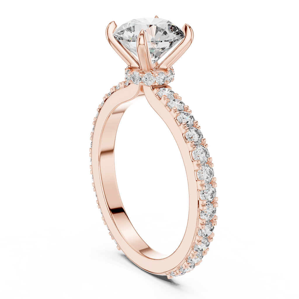 A Round Brilliant Solitaire on a Delicate Hand-Set Band