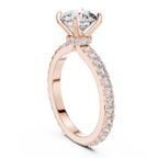 A Round Brilliant Solitaire on a Delicate Hand-Set Band