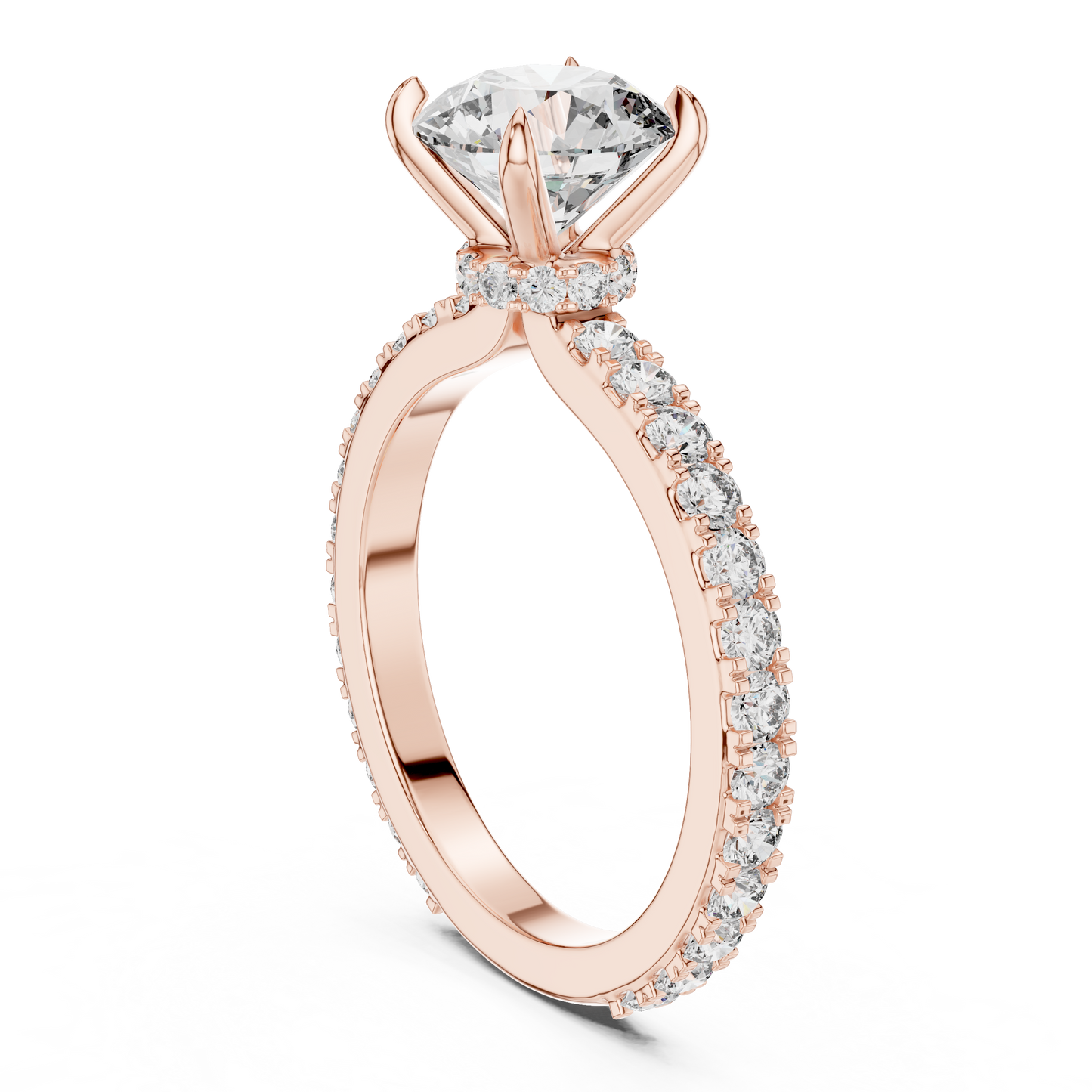 A Round Brilliant Solitaire on a Delicate Hand-Set Band