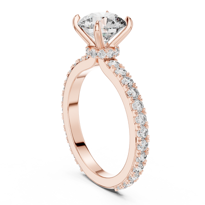 A Round Brilliant Solitaire on a Delicate Hand-Set Band