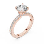 A Round Brilliant Solitaire on a Delicate Hand-Set Band