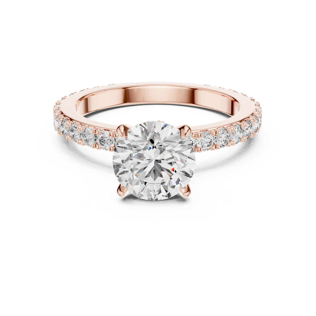A Round Brilliant Solitaire on a Delicate Hand-Set Band