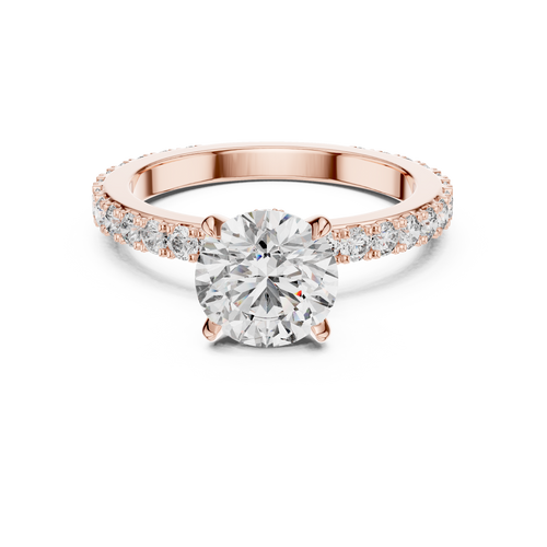 A Round Brilliant Solitaire on a Delicate Hand-Set Band