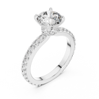 A Round Brilliant Solitaire on a Delicate Hand-Set Band