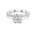 A Round Brilliant Solitaire on a Delicate Hand-Set Band