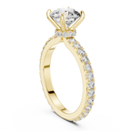 A Round Brilliant Solitaire on a Delicate Hand-Set Band