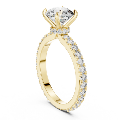 A Round Brilliant Solitaire on a Delicate Hand-Set Band