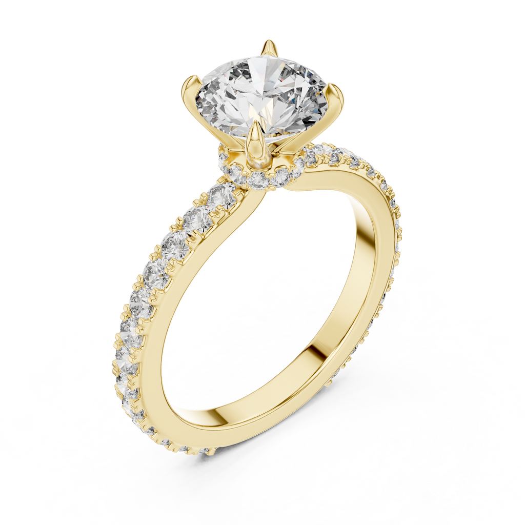 A Round Brilliant Solitaire on a Delicate Hand-Set Band