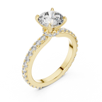 A Round Brilliant Solitaire on a Delicate Hand-Set Band