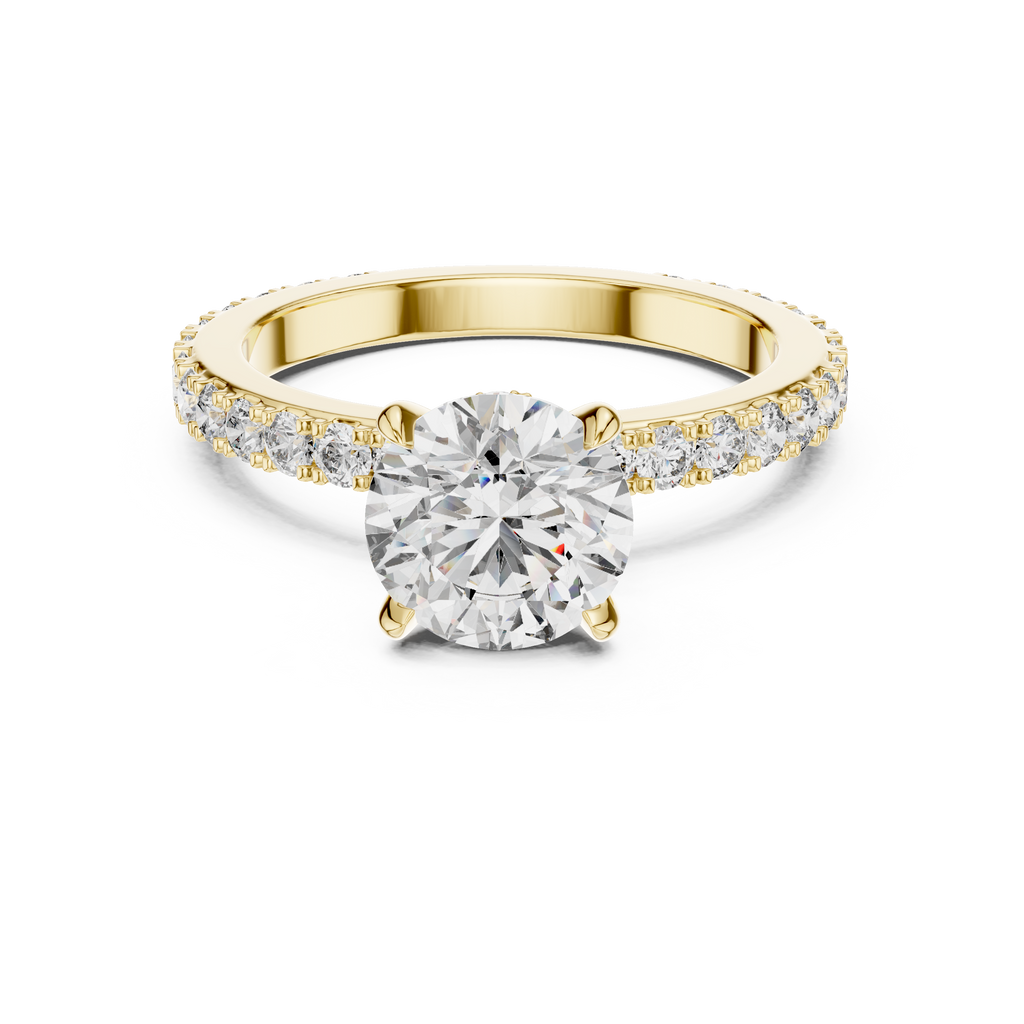 A Round Brilliant Solitaire on a Delicate Hand-Set Band