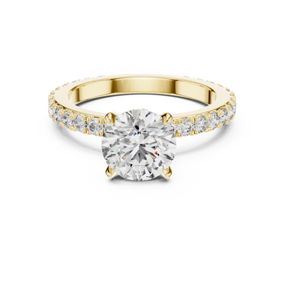 A Round Brilliant Solitaire on a Delicate Hand-Set Band