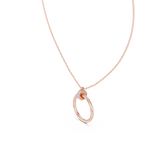 Stylish Open Ring Diamond Pendant Necklace for Women