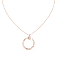 Stylish Open Ring Diamond Pendant Necklace for Women