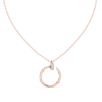 Stylish Open Ring Diamond Pendant Necklace for Women