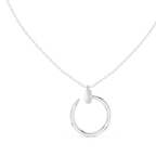 Stylish Open Ring Diamond Pendant Necklace for Women