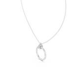 Stylish Open Ring Diamond Pendant Necklace for Women