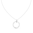 Stylish Open Ring Diamond Pendant Necklace for Women