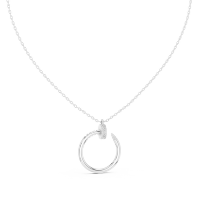 Stylish Open Ring Diamond Pendant Necklace for Women