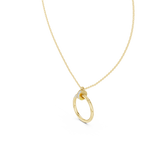 Stylish Open Ring Diamond Pendant Necklace for Women