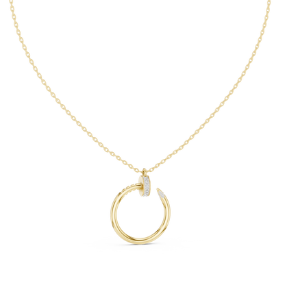Stylish Open Ring Diamond Pendant Necklace for Women