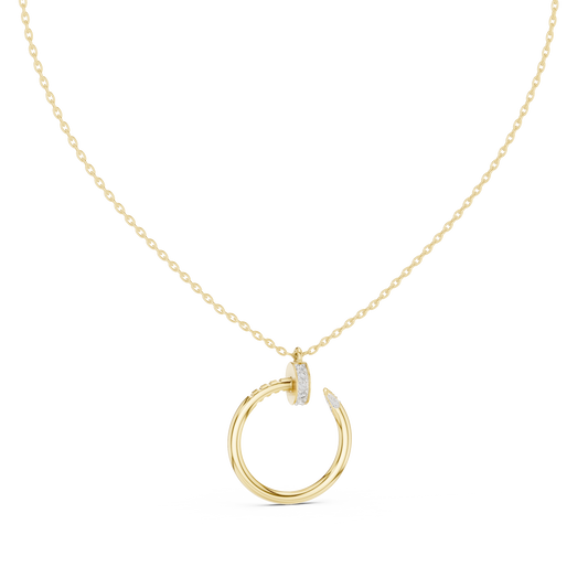Stylish Open Ring Diamond Pendant Necklace for Women