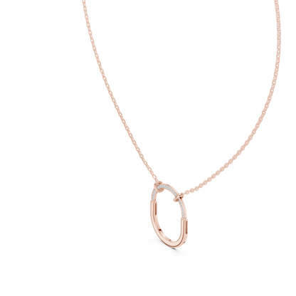 Premium Rose Gold Diamond Link Necklace